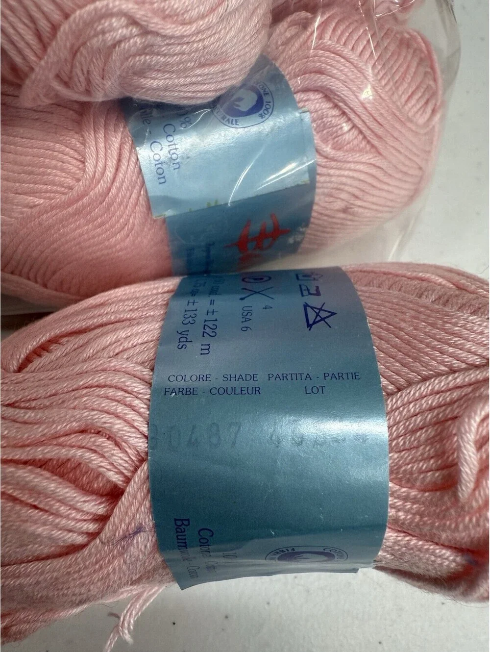 Lane Borgoseia Baruffa 100% Cotton Yarn Pink 7 Skein Lot